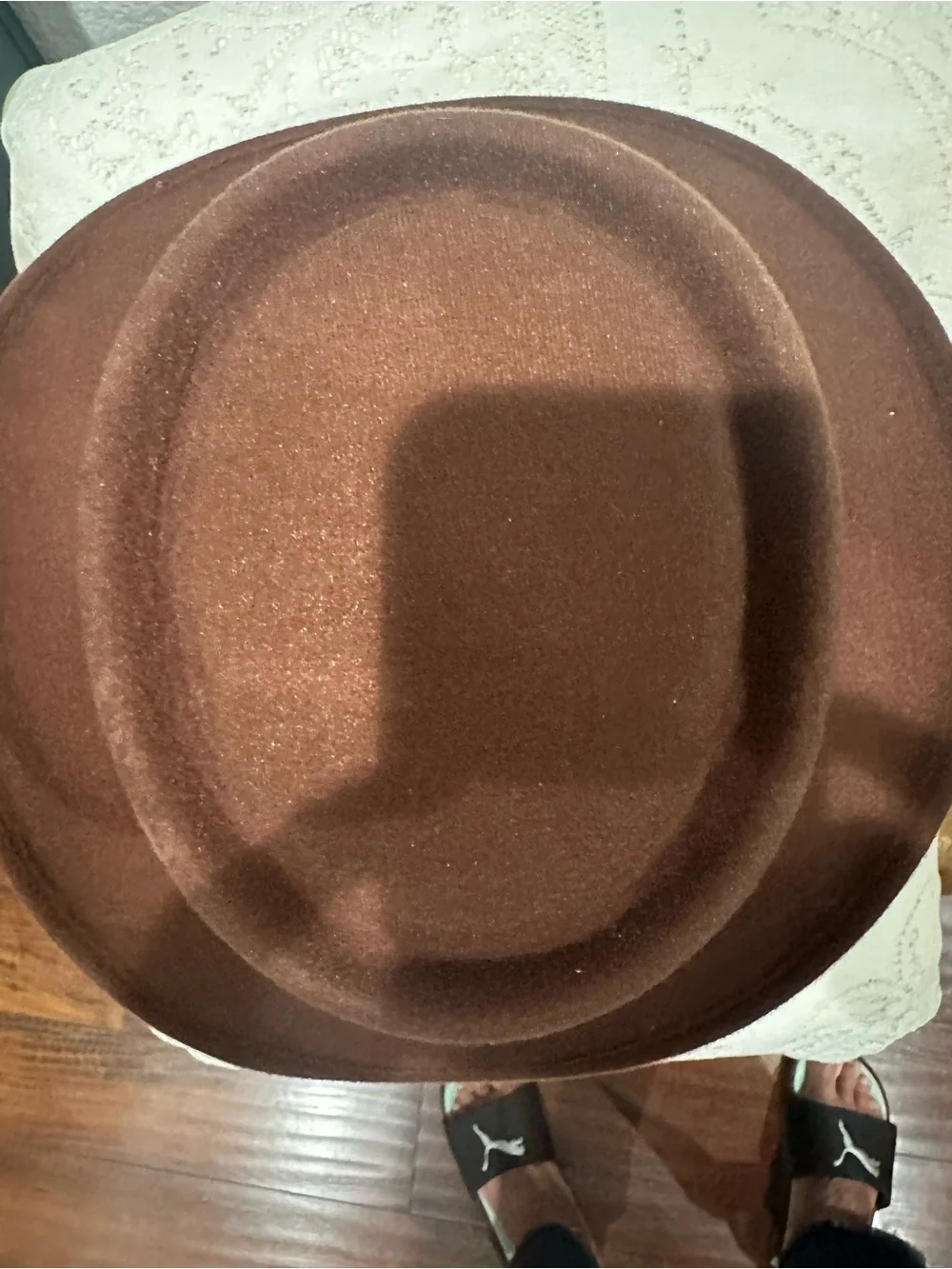 Men's Classic Brown Felt Western Hat with Silver Braided Band